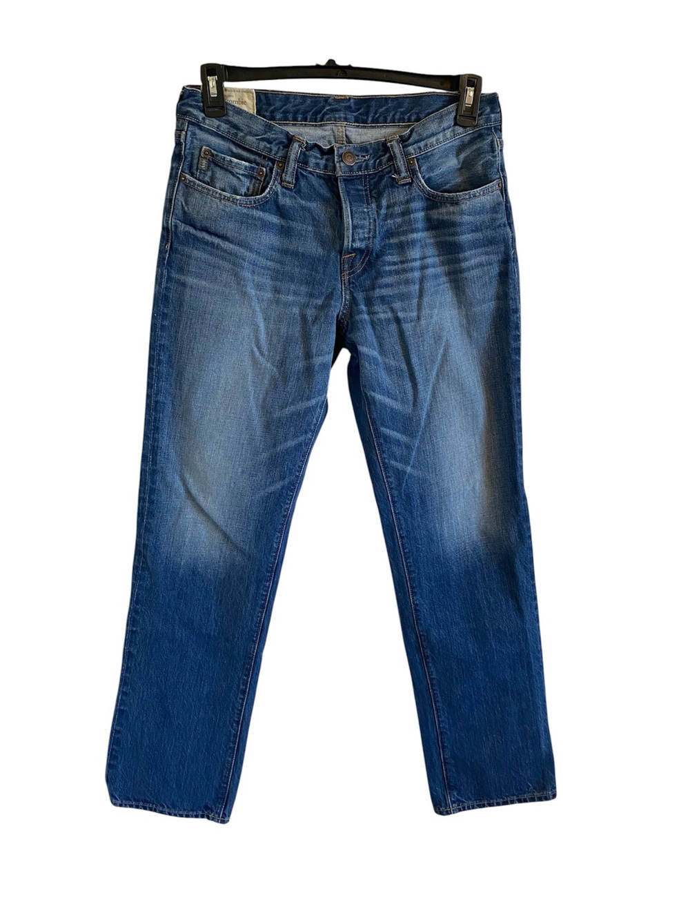 Abercrombie & Fitch Men's Blue Straight-Leg Denim Jeans